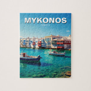 Quebra-cabeça Grécia Mykonos Barcos das Ilhas Gregas