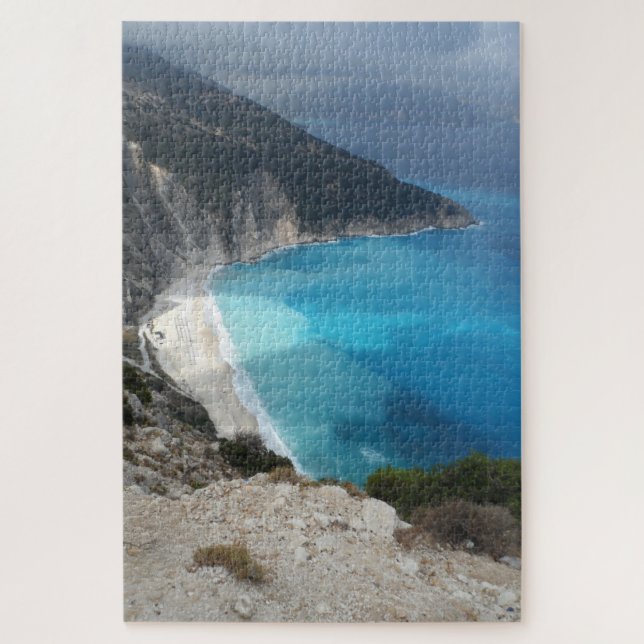 Quebra-cabeça Grécia Myrtos Bay Landscape Beach Kefalonia Grécia (Vertical)