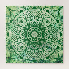Quebra-cabeça Green Bohemian Ethnic Stylish Mandala 