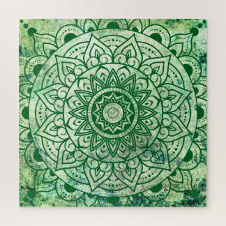 Quebra-cabeça Green Bohemian Ethnic Stylish Mandala 