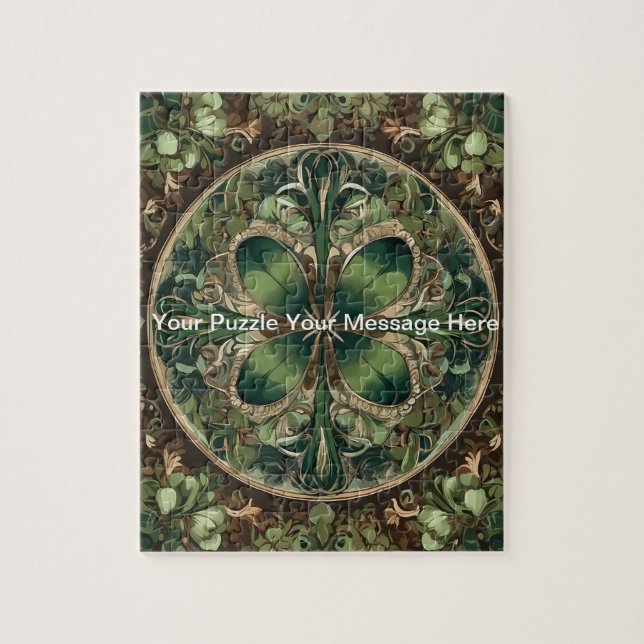 Quebra-cabeça Green Shamrock Mandala (Vertical)