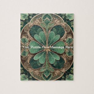 Quebra-cabeça Green Shamrock Mandala