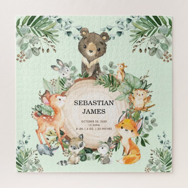 Quebra-cabeça Greenerescência Floresta Floresta Animais Bebês (Vertical)