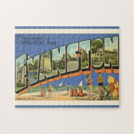 Quebra-cabeça Greeting from Evanston ILL 11x14