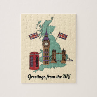 Quebra-cabeça Greetings from the UK British Landmarks Travel
