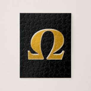 Quebra-cabeça Grego dourado Omega - símbolo da resistência