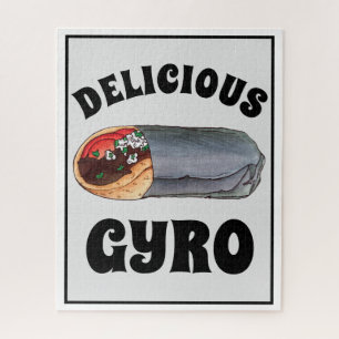 Quebra-cabeça Grego Gyro Pita Meat Sandwich Comida mediterrânica