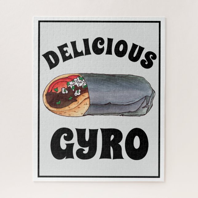 Quebra-cabeça Grego Gyro Pita Meat Sandwich Comida mediterrânica (Vertical)