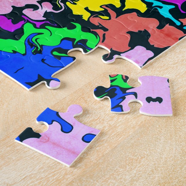 Quebra-cabeça Grelha/Espelho Colorido do abstrato / Folha Verde  (Lateral)