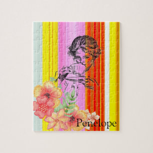 Quebra-cabeça Greve Colorida Floral Vitoriana