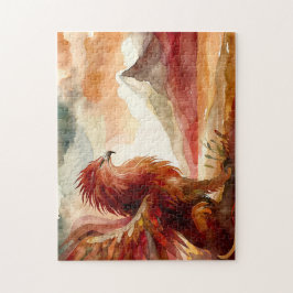 Quebra-cabeça Griffin and Mountain Watercolor Art