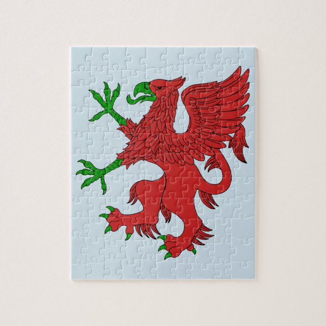 Quebra-cabeça Griffin em Vermelho e Verde (Vertical)
