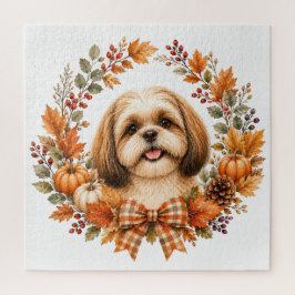 Quebra-cabeça Grinalda de Outono do Shih Tzu
