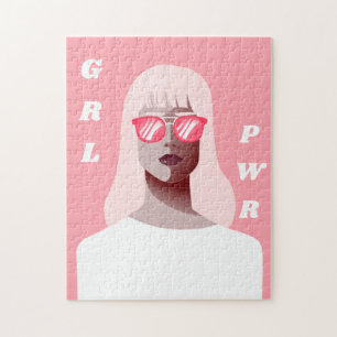 Quebra-cabeça GRL PWR Moderna Ilustração Feminista
