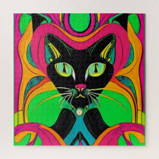 Quebra-cabeça Groovy Black Cat (Vertical)