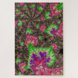 Quebra-cabeça Groovy Boho Hippie Funky Espiral Arte Fractal