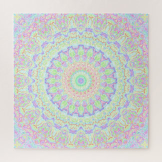 Quebra-cabeça Groovy Funky Boho Hippie Rainbow Abstrato Mandala
