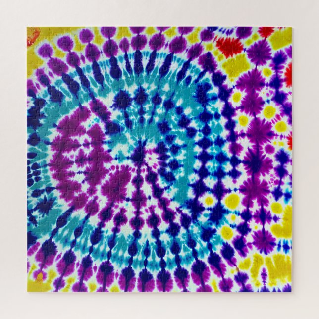 Quebra-cabeça Groovy Psychedelic Spiral Tie Dye Batik Art (Vertical)
