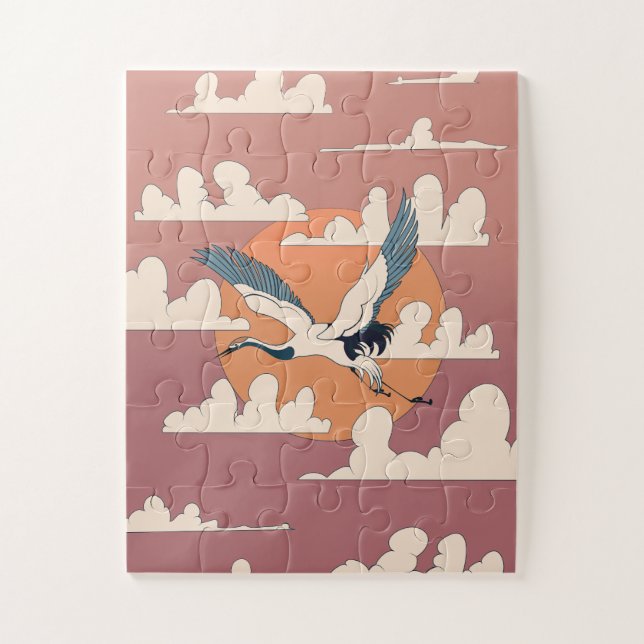 Quebra-cabeça Grua Asiática Em Voo (Vertical)