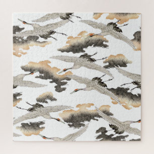 Quebra-cabeça grua estilo japonês: elegante design.