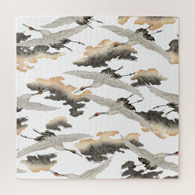 Quebra-cabeça grua estilo japonês: elegante design. (Vertical)