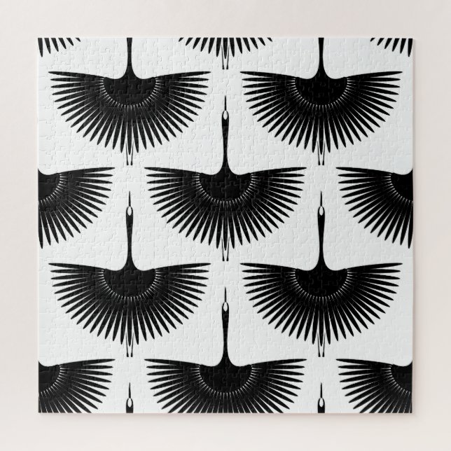 Quebra-cabeça Grua Graciosa: Padrão de Pássaro Oriental (Vertical)