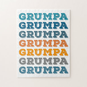 Quebra-cabeça Grumpa Engraçado Vovô Retro Design de texto