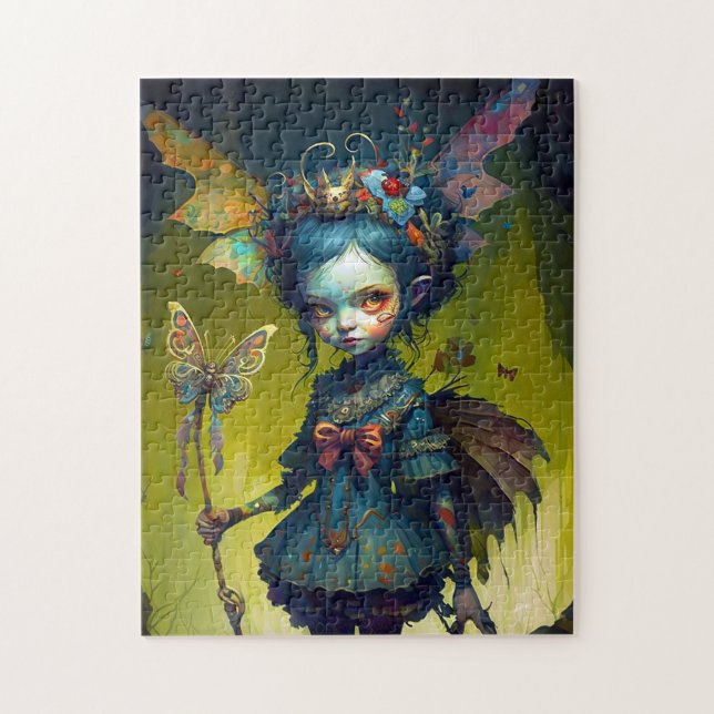 Quebra-cabeça Grumpy Fairy Pixie Fantasy Art (Vertical)