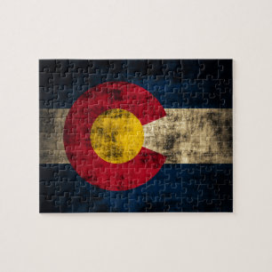 Quebra-cabeça Grunge Colorado Flag