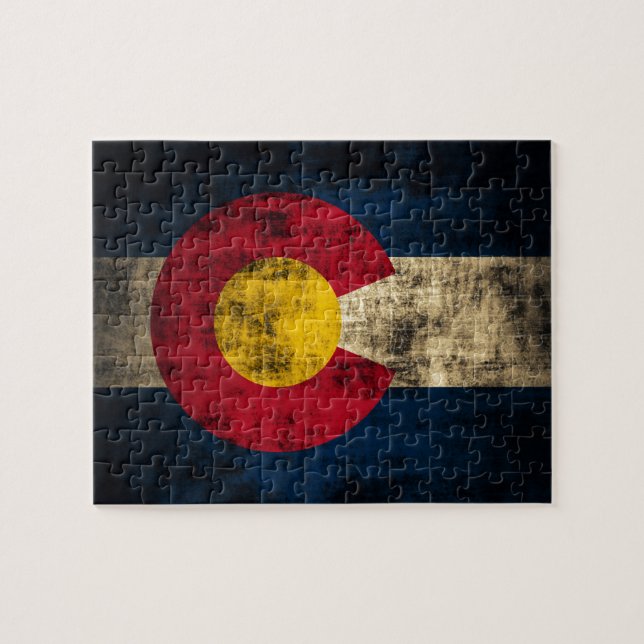 Quebra-cabeça Grunge Colorado Flag (Horizontal)