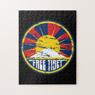Quebra-cabeça Grunge redondo livre de Tibet
