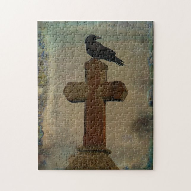 Quebra-cabeça Grungy Gothic Night Crow (Vertical)