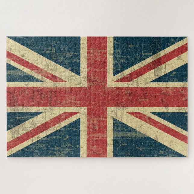 Quebra-cabeça Grungy Union Jack Flag do Reino Unido (Horizontal)