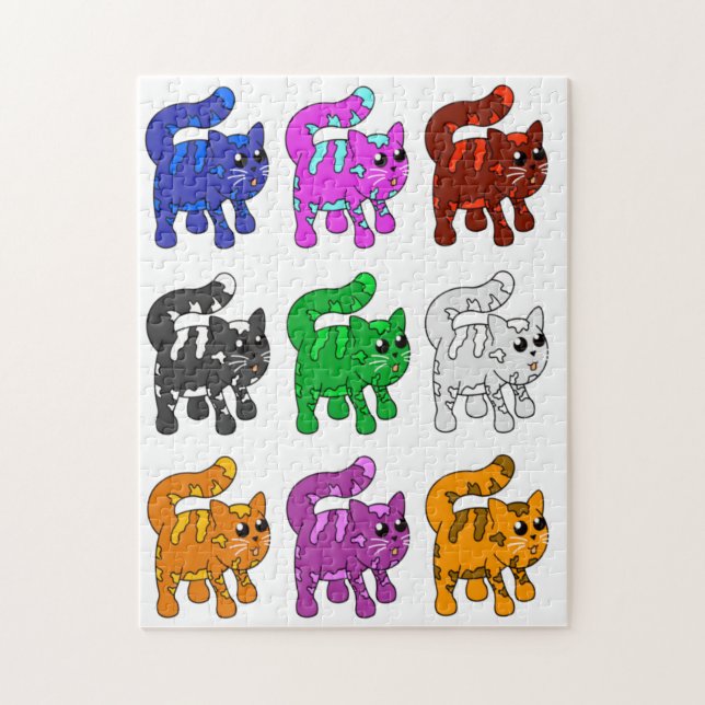 Quebra-cabeça Grupo de Kitten Padrão do Xmas Bonito (Vertical)