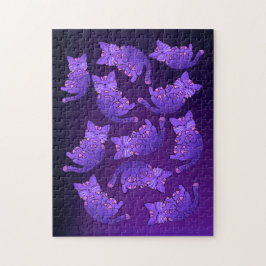 Quebra-cabeça Grupo de Neon Kitten Roxo