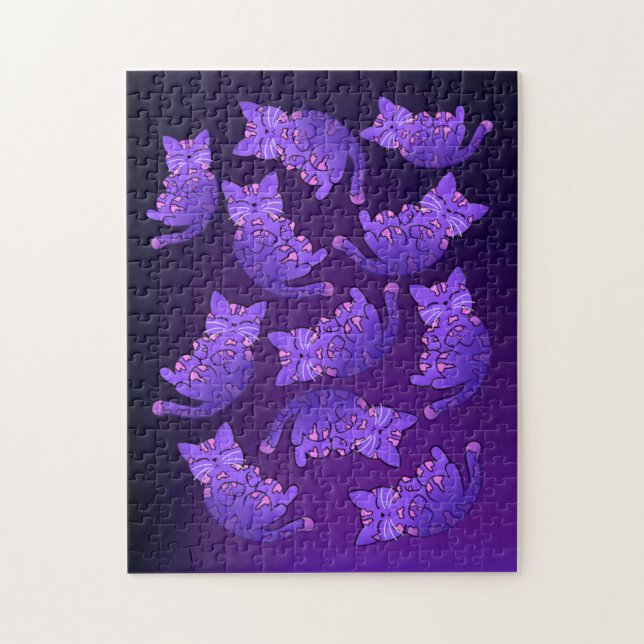 Quebra-cabeça Grupo de Neon Kitten Roxo (Vertical)