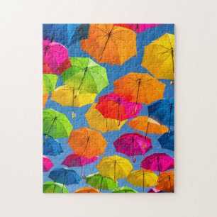 Quebra-cabeça Guarda-chuva Arco-íris Caprichoso Colorido