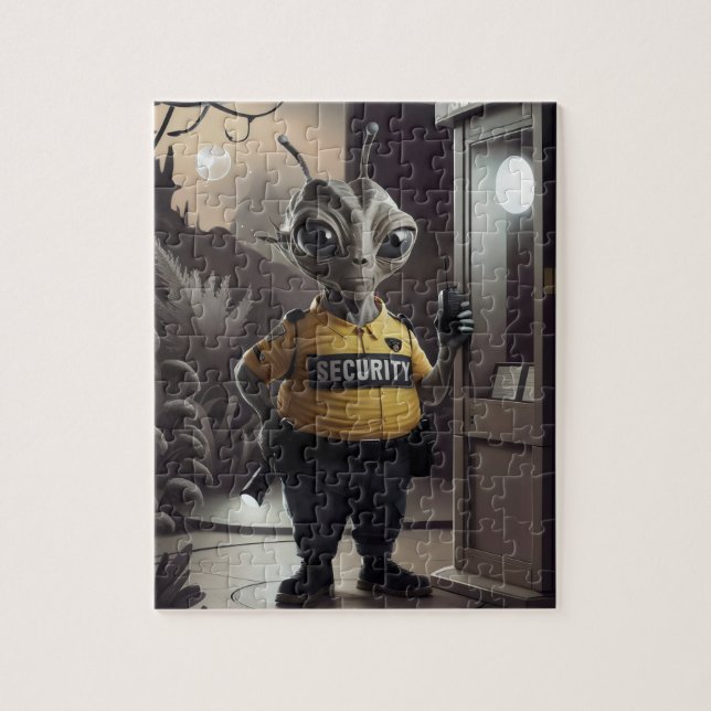 Quebra-cabeça guarda de segurança da alienígena. (Vertical)