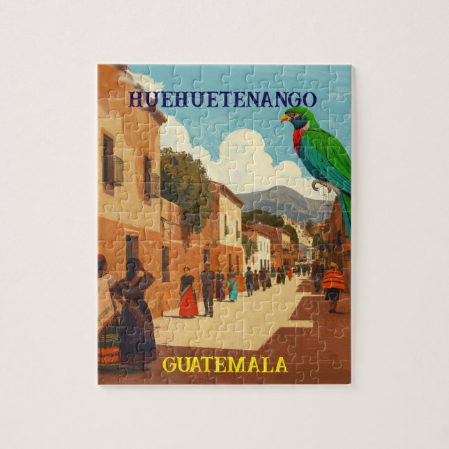 Quebra-cabeça GUATEMALA, HUEHUETENANGO Retro poster (Vertical)