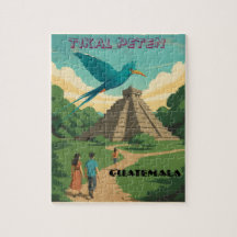 GUATEMALA, TIKAL PETEN Retro poster