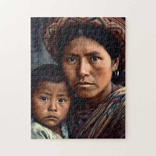 Quebra-cabeça guatemalteca-mãe e criança (Vertical)