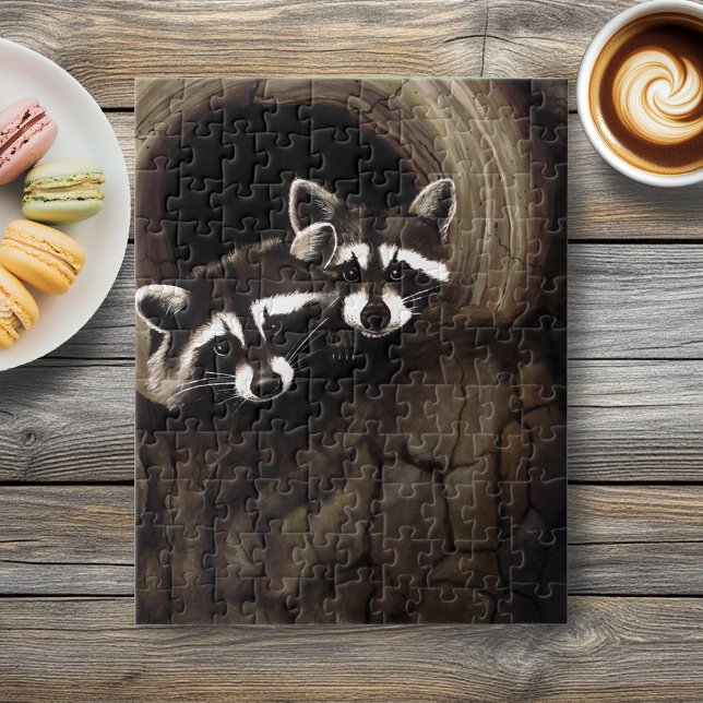 Quebra-cabeça Guaxinins Brown Cute Tree (Criador carregado)