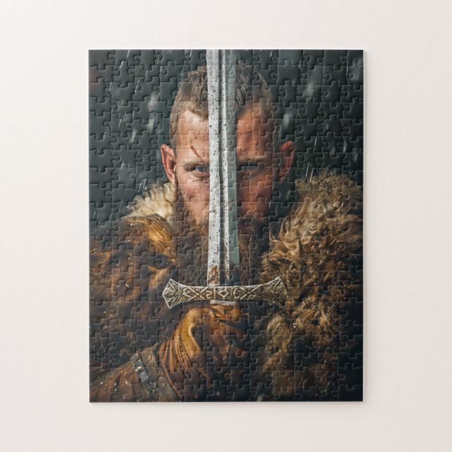 Quebra-cabeça Guerreiro Viking com Traje Autêntico (Vertical)