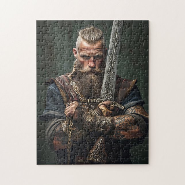 Quebra-cabeça Guerreiro Viking com Traje Autêntico (Vertical)