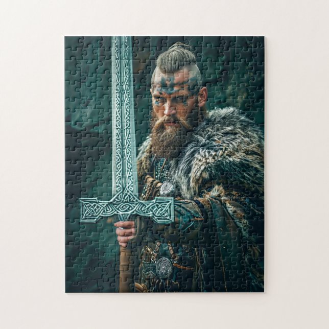 Quebra-cabeça Guerreiro Viking com Traje Autêntico (Vertical)