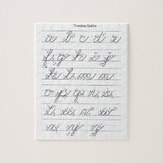 Quebra-cabeça Guia Cursive Lowercase
