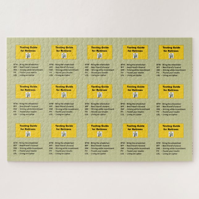 Quebra-cabeça Guia de Texting para aposentados (Horizontal)