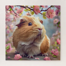 Guiné Pig Amidst Primavera Blossomo