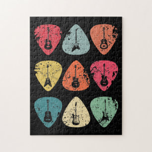 Quebra-cabeça Guitar Pick Retro Vintage for Guitarists Bassist