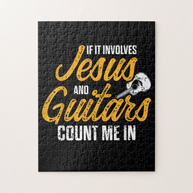 Quebra-cabeça Guitarista cristão Jesus Culto de guitarra (Vertical)